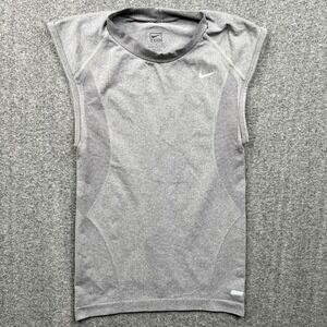 Nike Pro Sleeveless Shirt Womens Medium Gray Seamless Compression Dri-Fit Tank